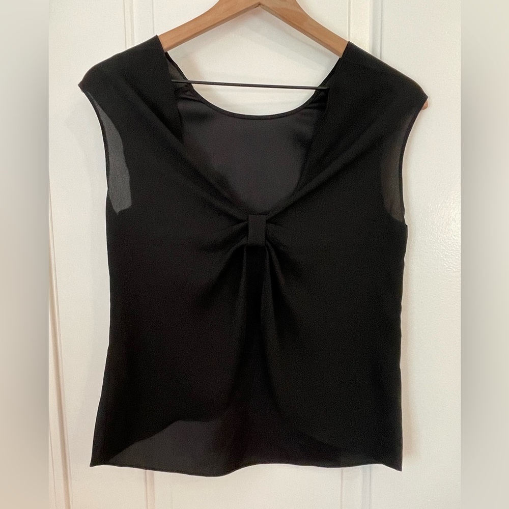 Express Black cut out sheer back blouse XS